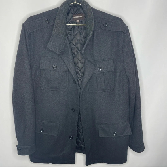 Micheal Kors Wool Blend Utility Coat - Picture 2 of 7